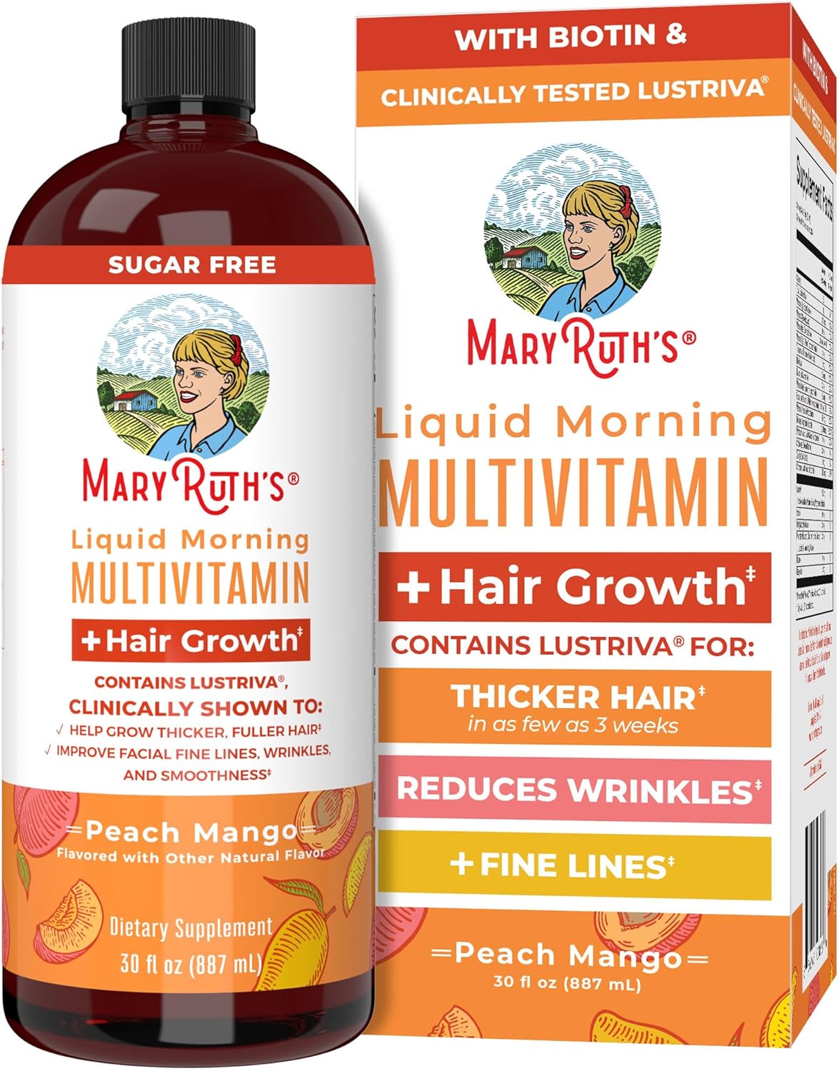 MaryRuth's Liquid Multivitamin + Hair Growth — product presentation and packaging
